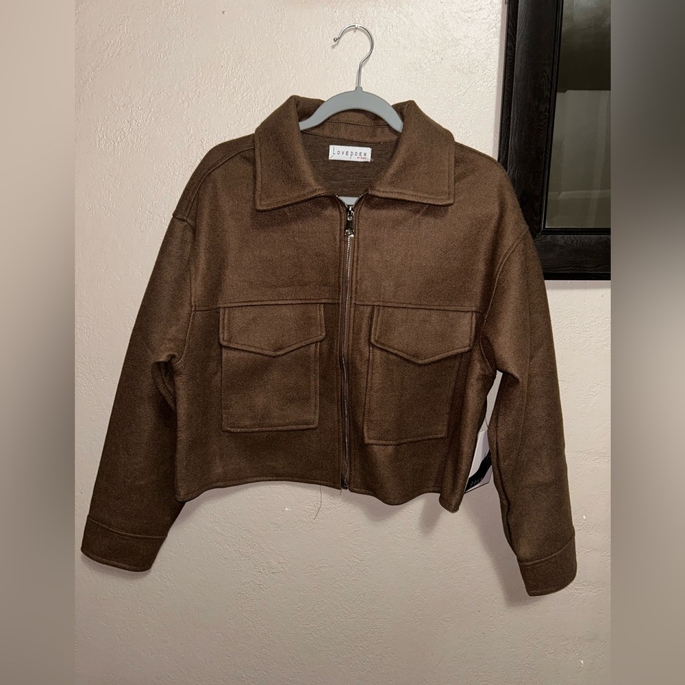 NWT Love Poem Vegan Suede Trucker Jacket